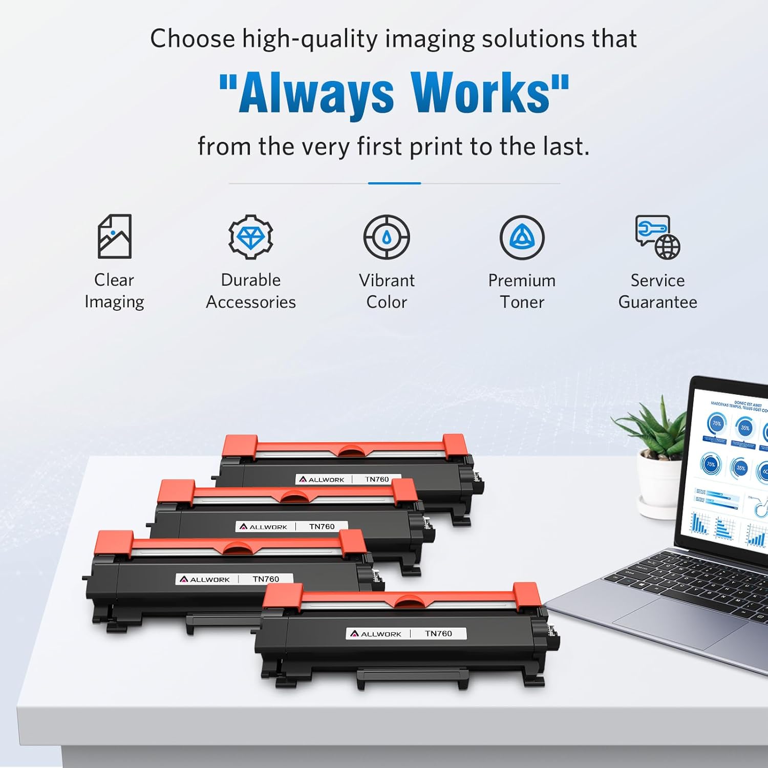 TN760 Compatible Toner Cartridge Replacement for Brother TN760 TN730 for Brother Printer HL-L2350DW L2370DW L2390DW HL-L2395DW MFC-L2690DW MFC-L2710DW MFC-L2717DW MFC-L2750DW (Black, 4-Pack)