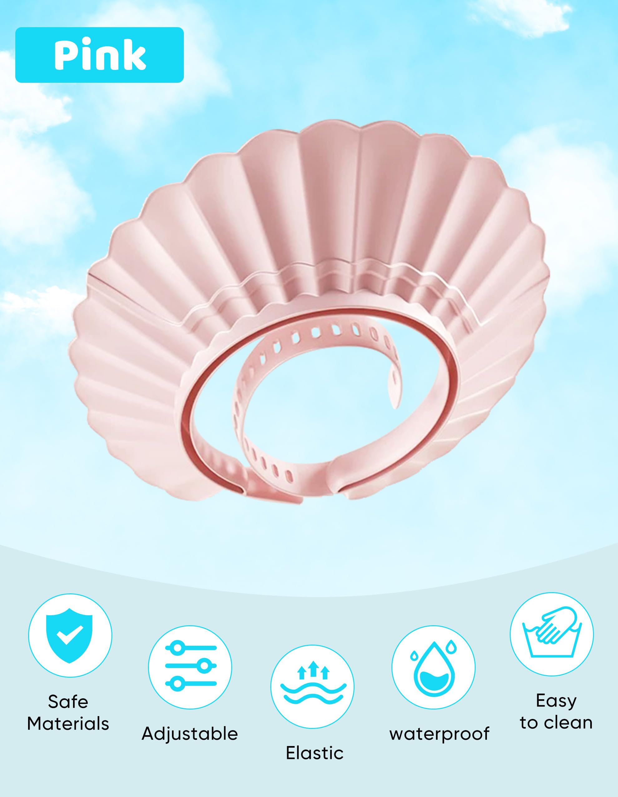 Bonnet de Douche Bébé, Bonnet de Bain Réglable Visière, Chapeau Protégez, Visièr