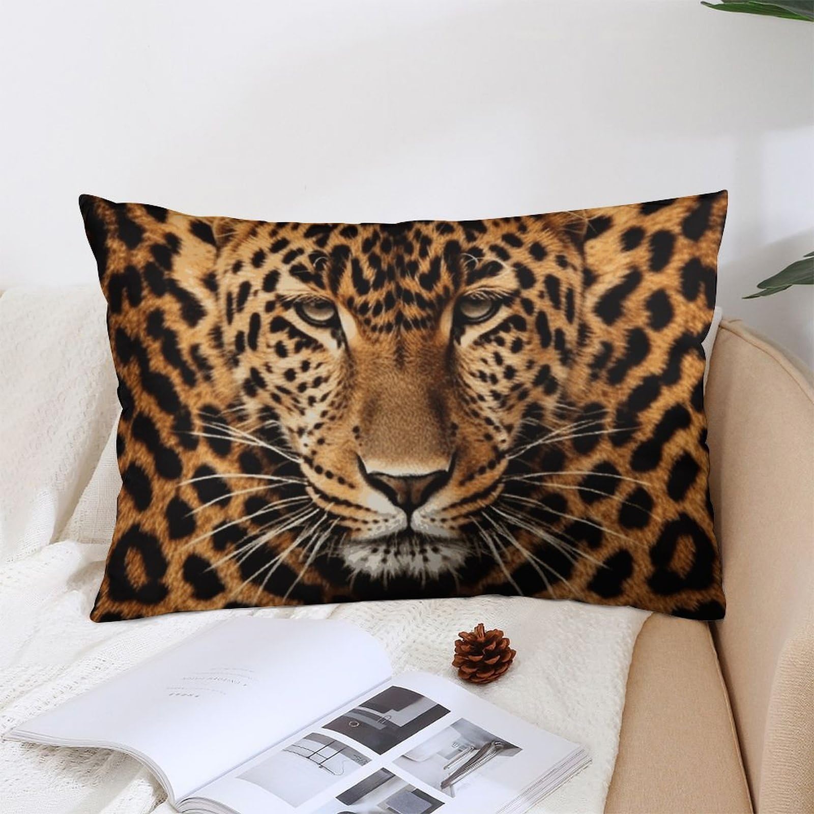 NTVOWPZO Decoration Throw Pillow Covers 12 "x20 Pillowcases Covers Depict A Leopard Soft Pillowcases Modern Farmhouse Home Decor Sofa Cushions Covers for Couch Bed Living Room