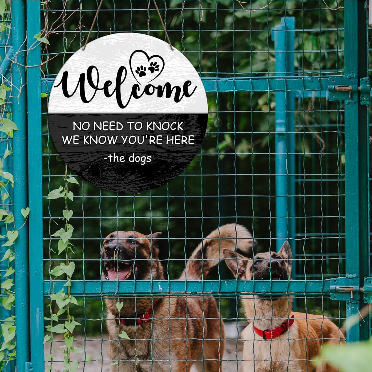 Funny Welcome Dog Decor Signs for Home Decor, Welcome Sign for Front Door, We Know You're Here, Gifts for Dog Lover Mom Dad - Image 4