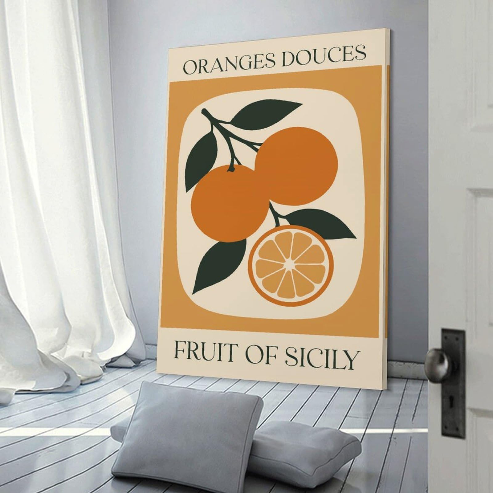 Junmoney Oranges Douces - Fruit of Sicily Decorative Wall Artwork, 20x30inch(50x75cm), for Corridors, Hallways Or Apartment Entries, Home Artwork for First Impressions