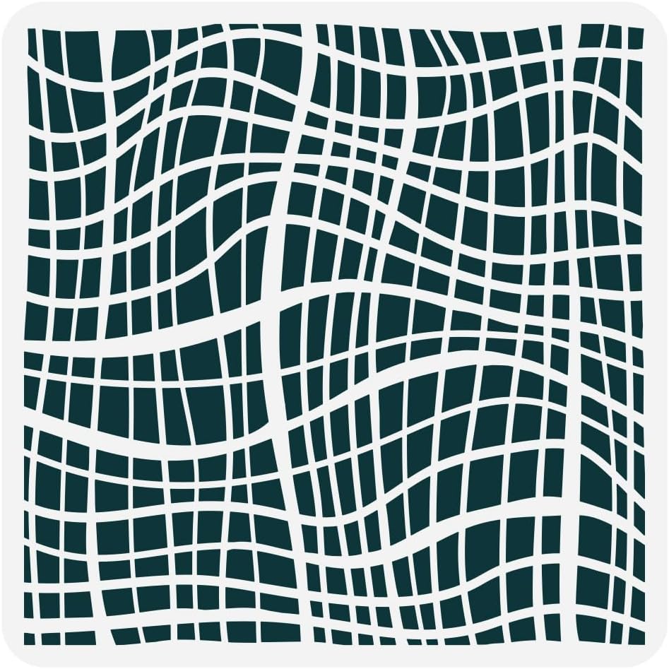 FINGERINSPIRE Gauze Pattern Painting Stencil - 11.8x11.8 Inch Reusable Plastic Geometric Floral Template for Wall, Wood, Tile, Fabric, Furniture DIY Home Decor