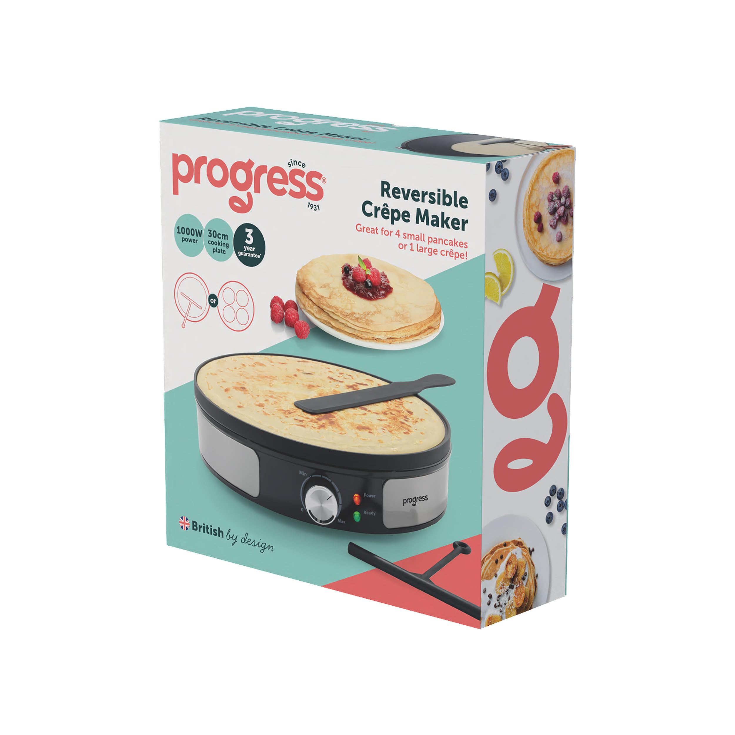 Crêpe Maker Machine Pannenkoek Bakplaat - 30,48cm - 100 RECEPT KOOKBOEK , Beslagverspreider & Houten Spatel - Slagstrooier & Houten Spatel - Roti,Tortill
