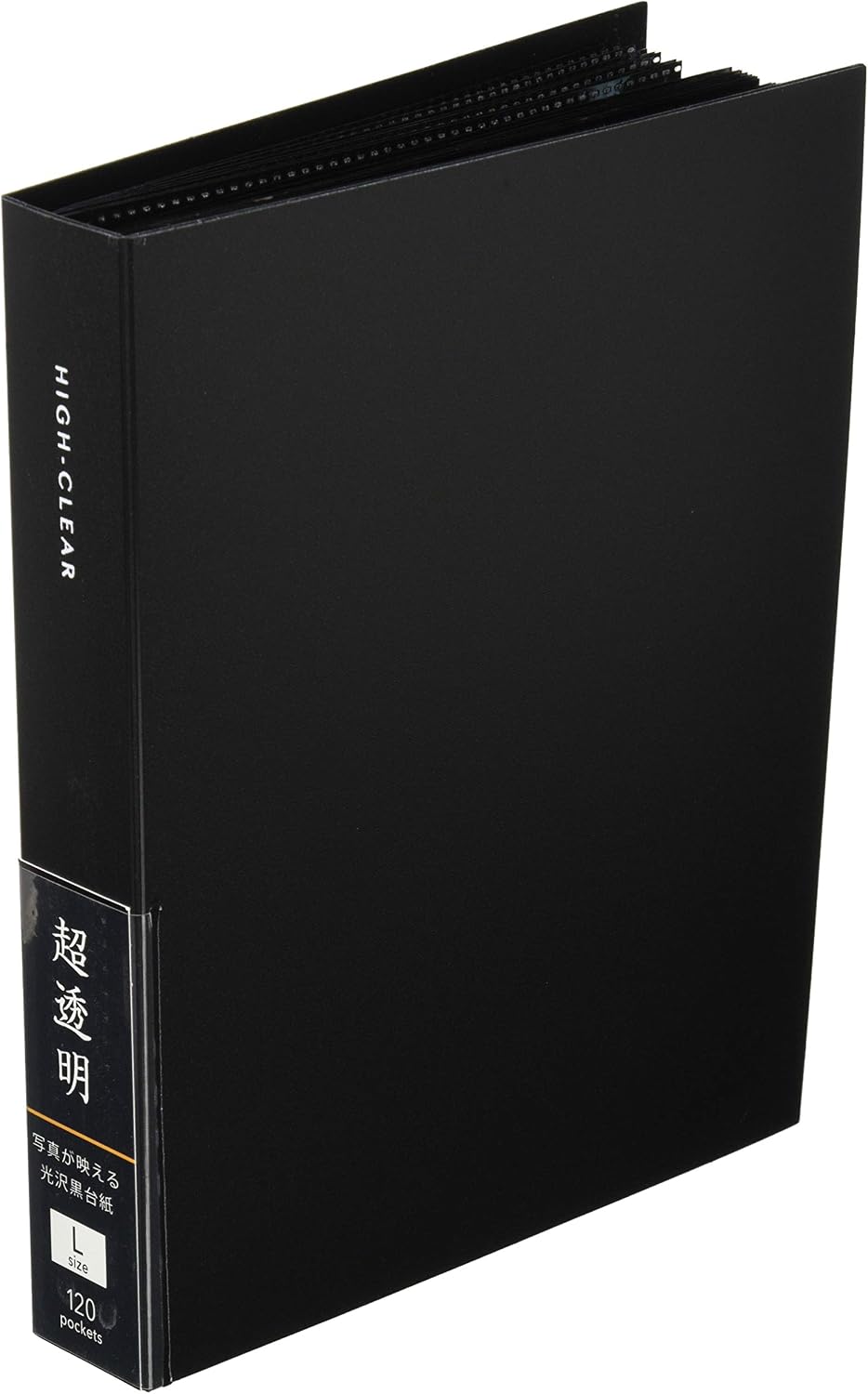 Nakabayashi CTDP-L-120-D File, Ultra Transparent Pocket Album, Black Mount, L Size, 120 Sheets, Black
