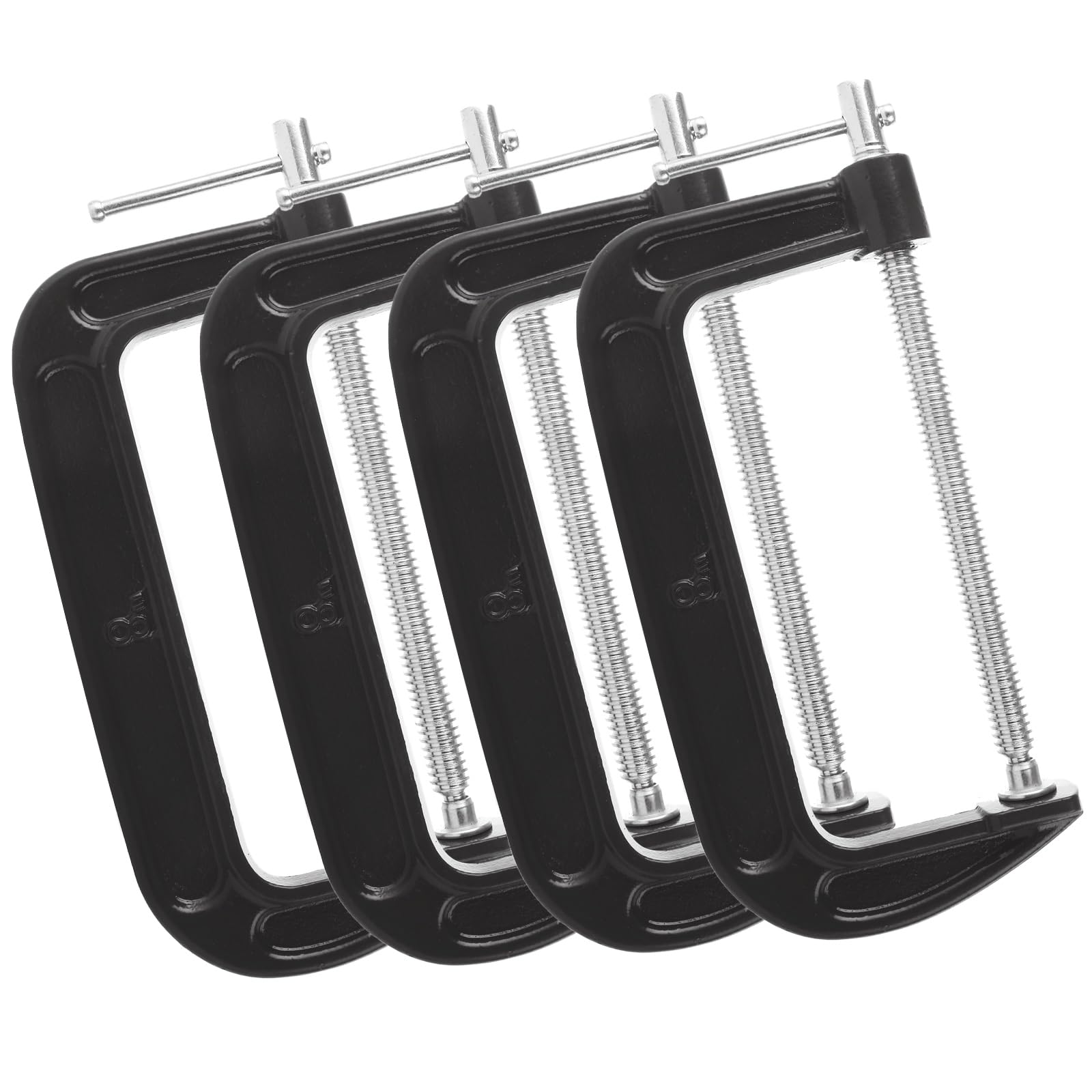 4Pcs 8 Inch C Clamp Heavy Duty C-Clamps Quality Iron C-Clamps Industrial Strength C Clamp Set for Woodworking Welding Building Metal Workpiece
