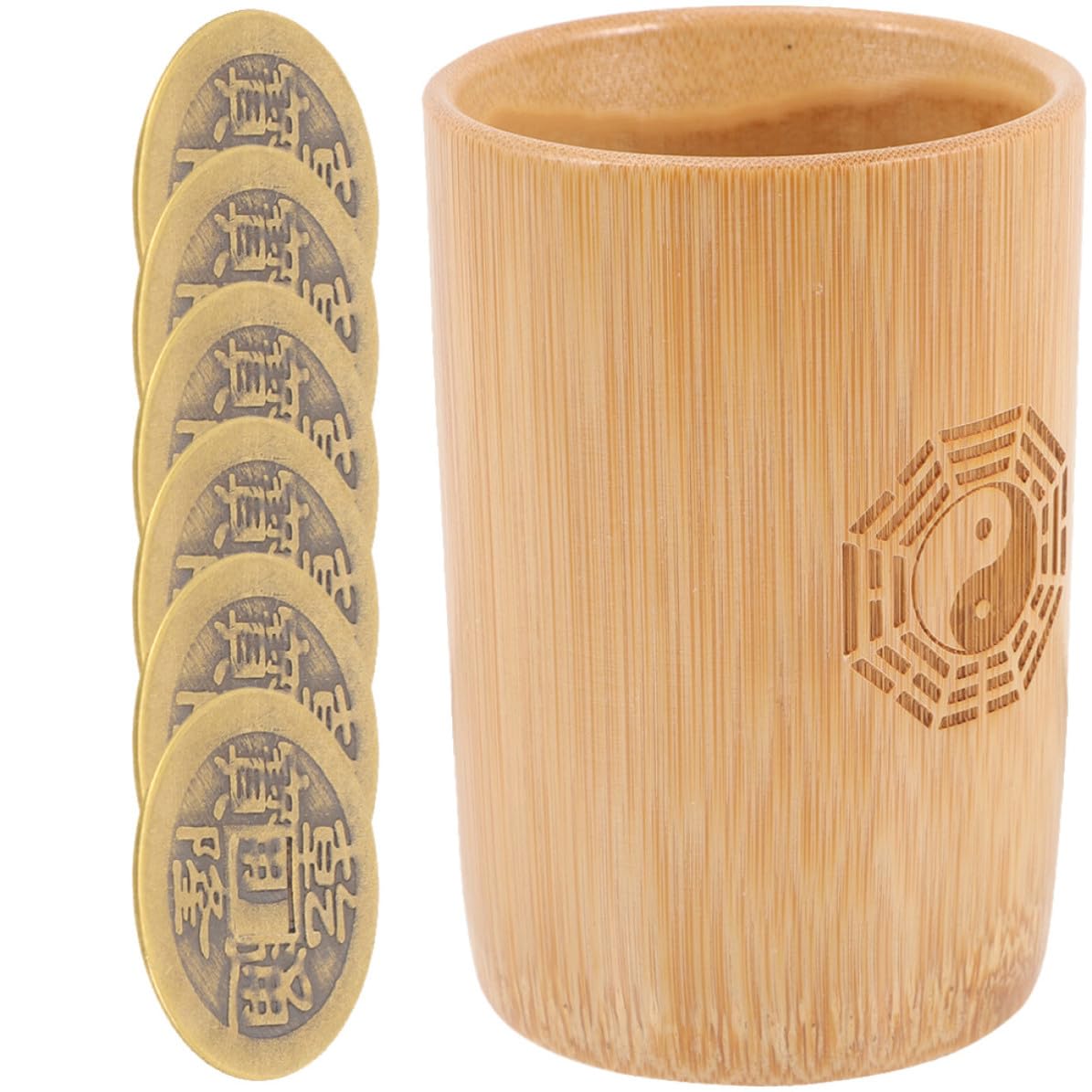Tubo de Bambú de Adivinación Estilo Chino Vintage para Regalo 8