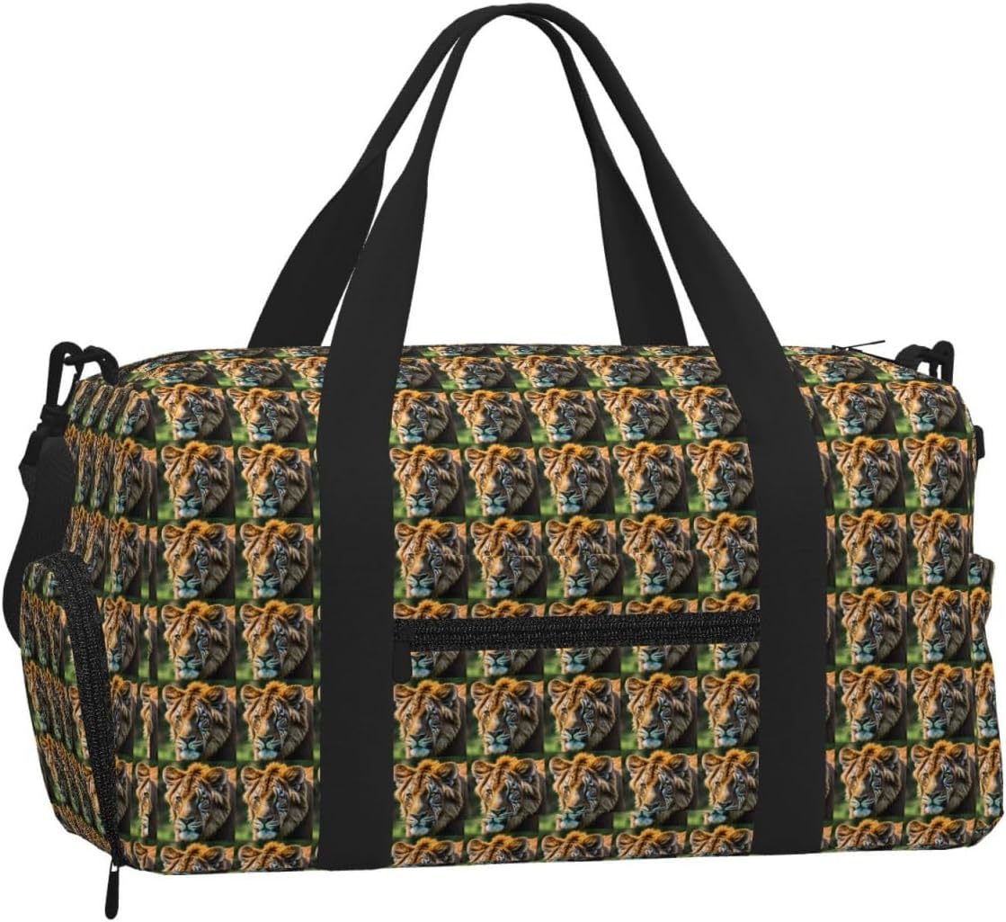 African Animals Print Handheld Sports Luggage Unisex Crossbody Bag Travel Weekend Fitness Workout