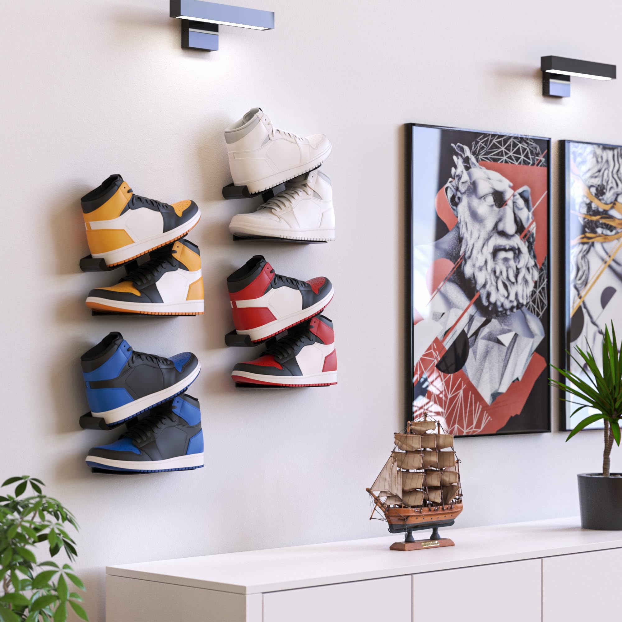 sттsスニーカーラック ウォールシェルフ Mobilefox Sneaker Wall Mount Shoe Shelf Floating Wall Mount Shoe