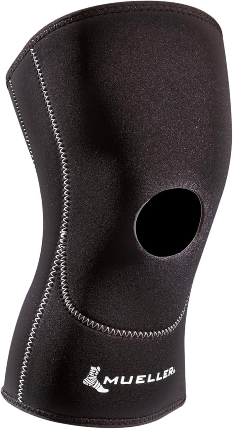 MUELLER Sports Medicine Open Patella Knee Sleeve, Knee Pain Relief Support for Men and Women, Ideal for Arthritis, Sprains, Black