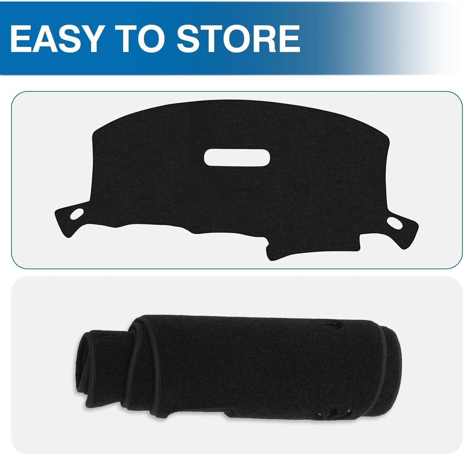 KUST Black Dash Cover for Dodge Caravan/Grand Caravan/Chrysler Town Country 2001-2007 (Without Raised Display w/o Sensor) Polyester Dashboard Cover Non-Slip Car Accessories No Glare