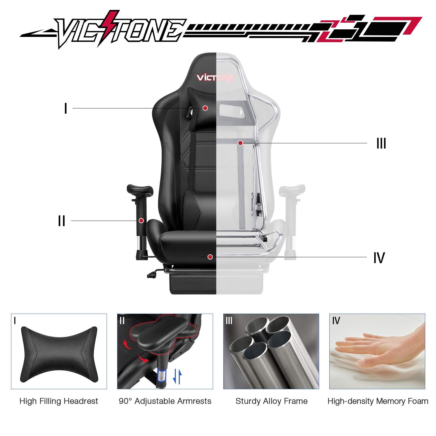 Amazon.com: VICTONE Gaming Chair Racing Office Computer Chair