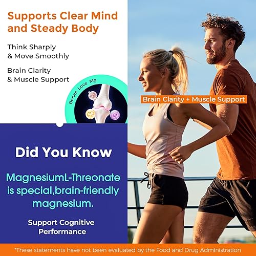 Miniatura 4 de Gomitas de glicinato de magnesio y L-treonato Complejo de magnesio de alta absorción, apoya la salud muscular y nerviosa, relajación, sueño, fuerza