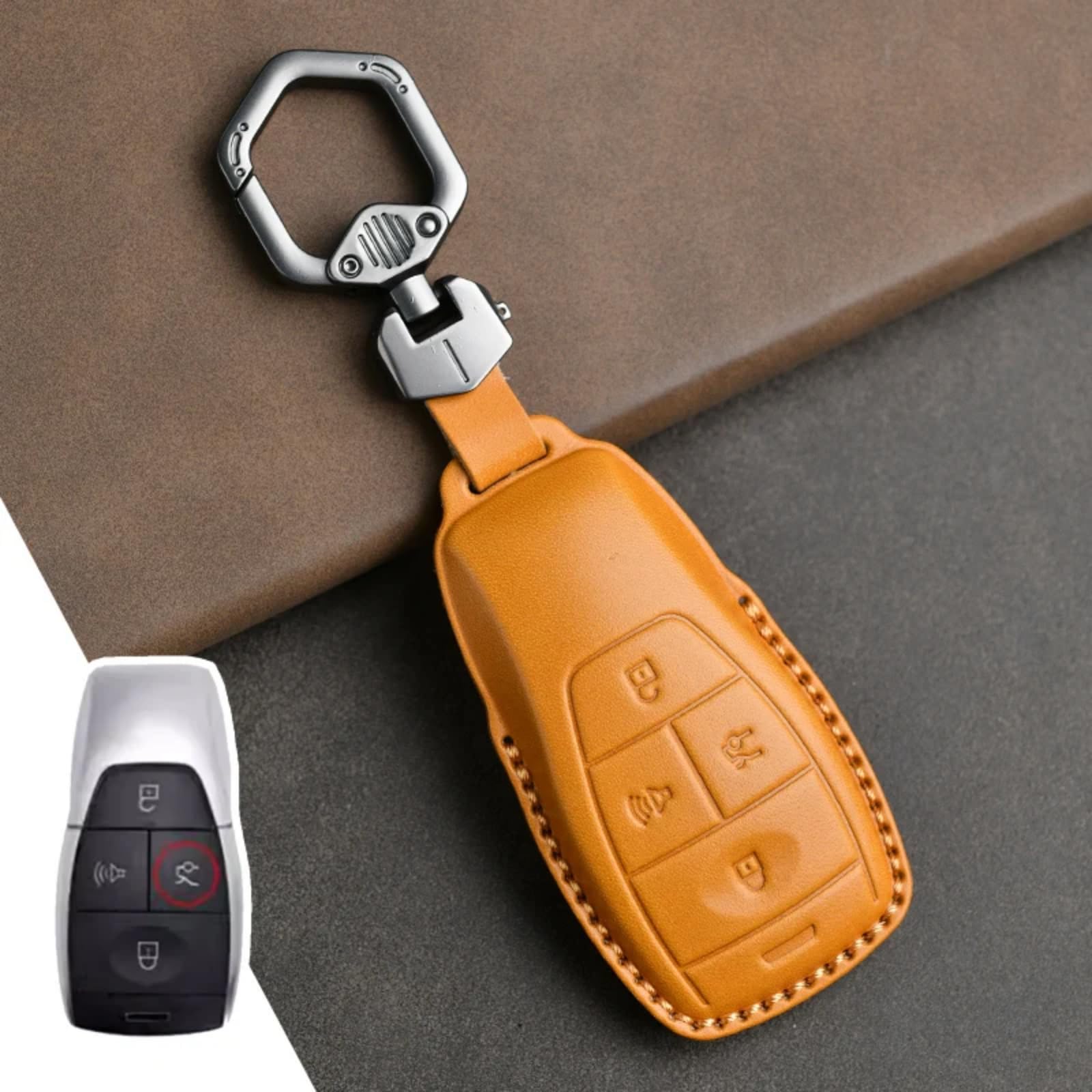 Samochodowy inteligentny brelok do kluczy, akcesoria do obudowy bez kluczyka, mocowanie pilota zdalnego sterowania, do Beijing Baic Senova X25 X35 X55 X65 D50 (B-Brown)