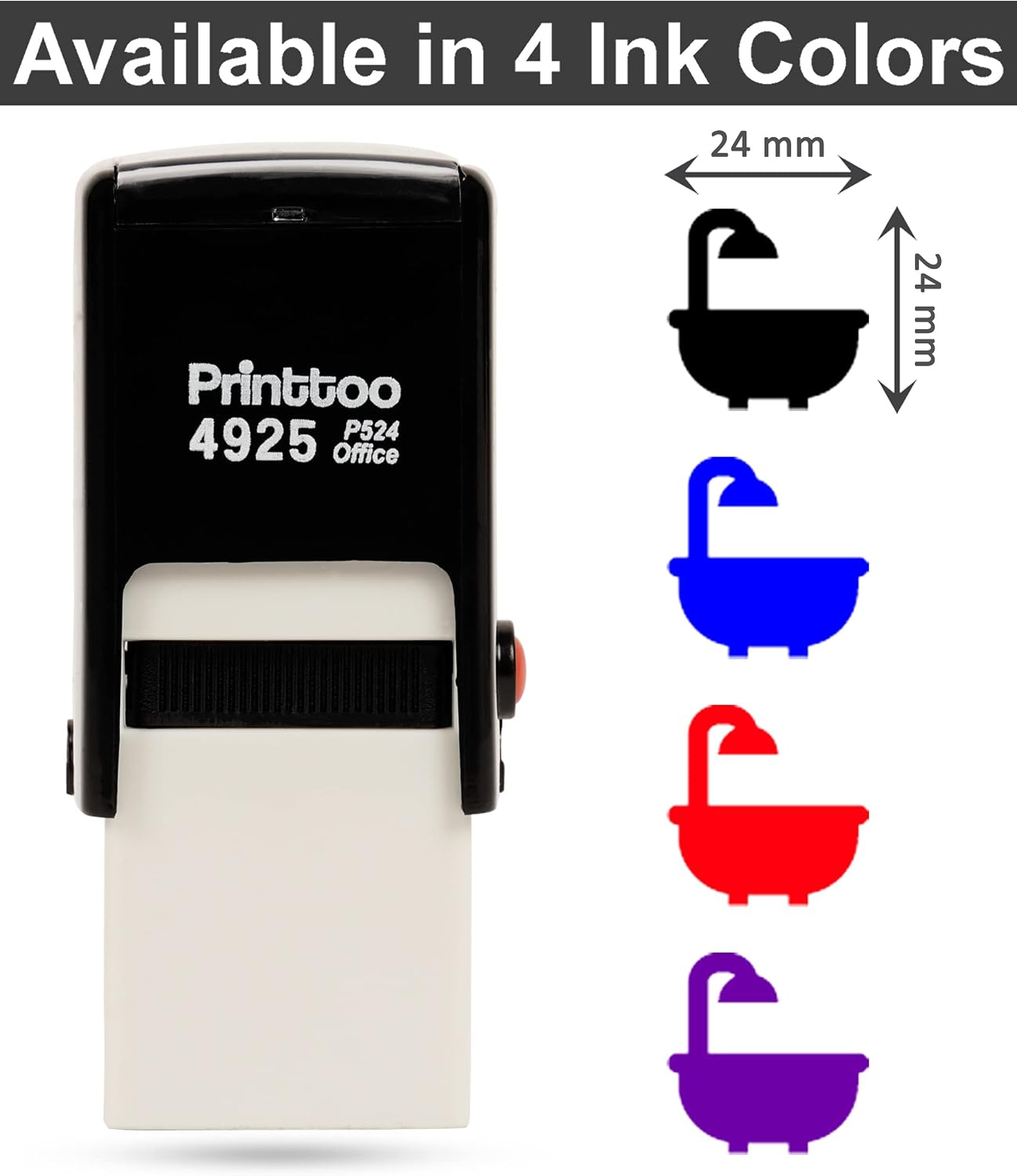 Printtoo Personalized Home Appliances Theme Icons Rubber Stamp Self Inking Stamper 24 mm-Red image 4