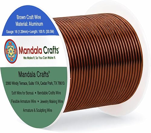 Vista 228 de Mandala Crafts - Alambre de aluminio anodizado de calibre 10 para manualidades de joyería - 32 pies de alambre flexible de cobre coloreado - Doble