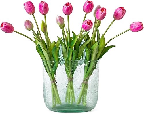 Miniatura 20 de 15 flores de tulipanes artificiales, ramo de látex de tacto real, tulipanes falsos para oficina, boda, fiesta, hogar, cocina, jardín