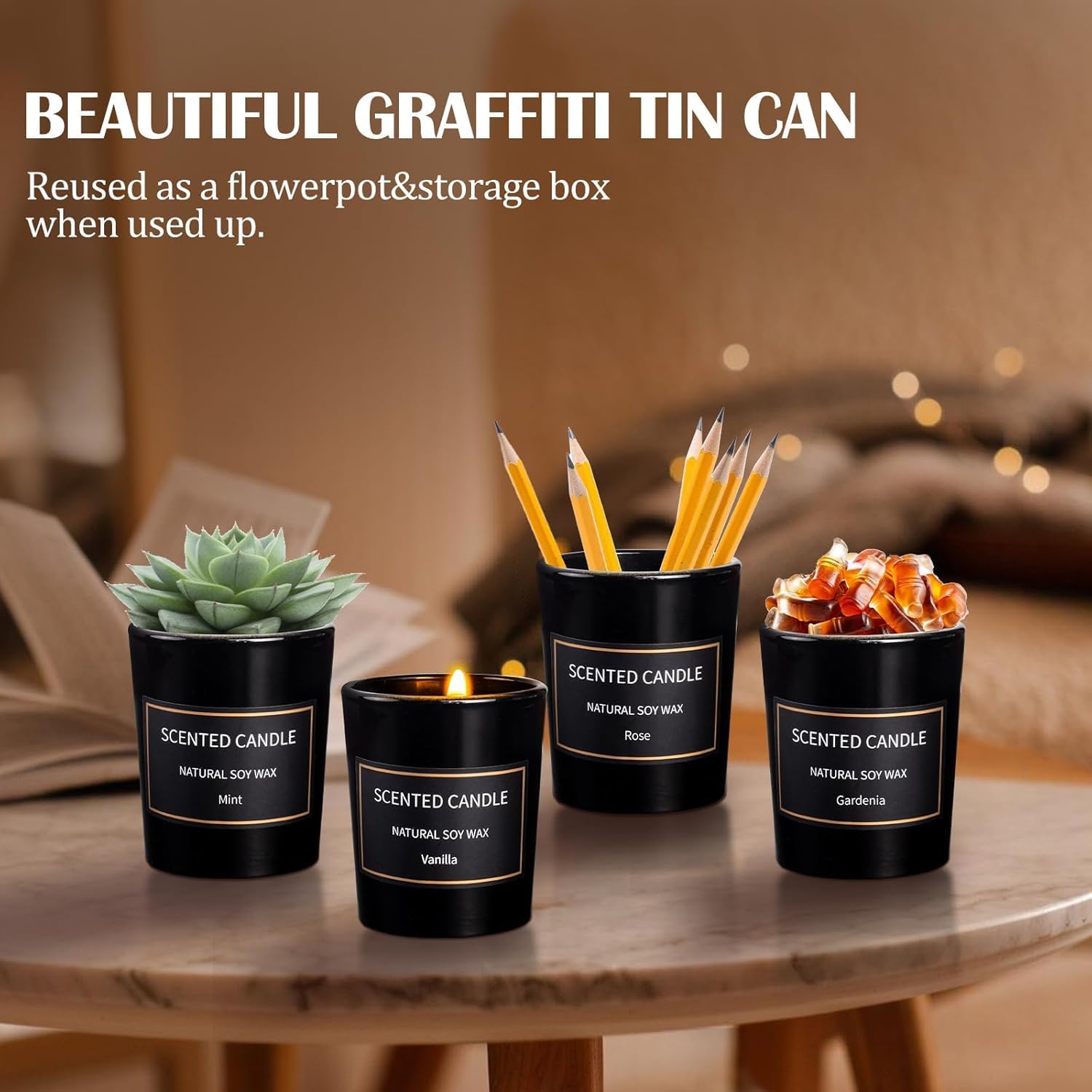 Scented Candles Gifts for Women Men, 8 Pack 3 Oz Scented Candles for Home, Natural Soy Wax Strong Fragrance Long Lasting Aromatherapy Candles for Women Men, Birthday Gifts - Image 5