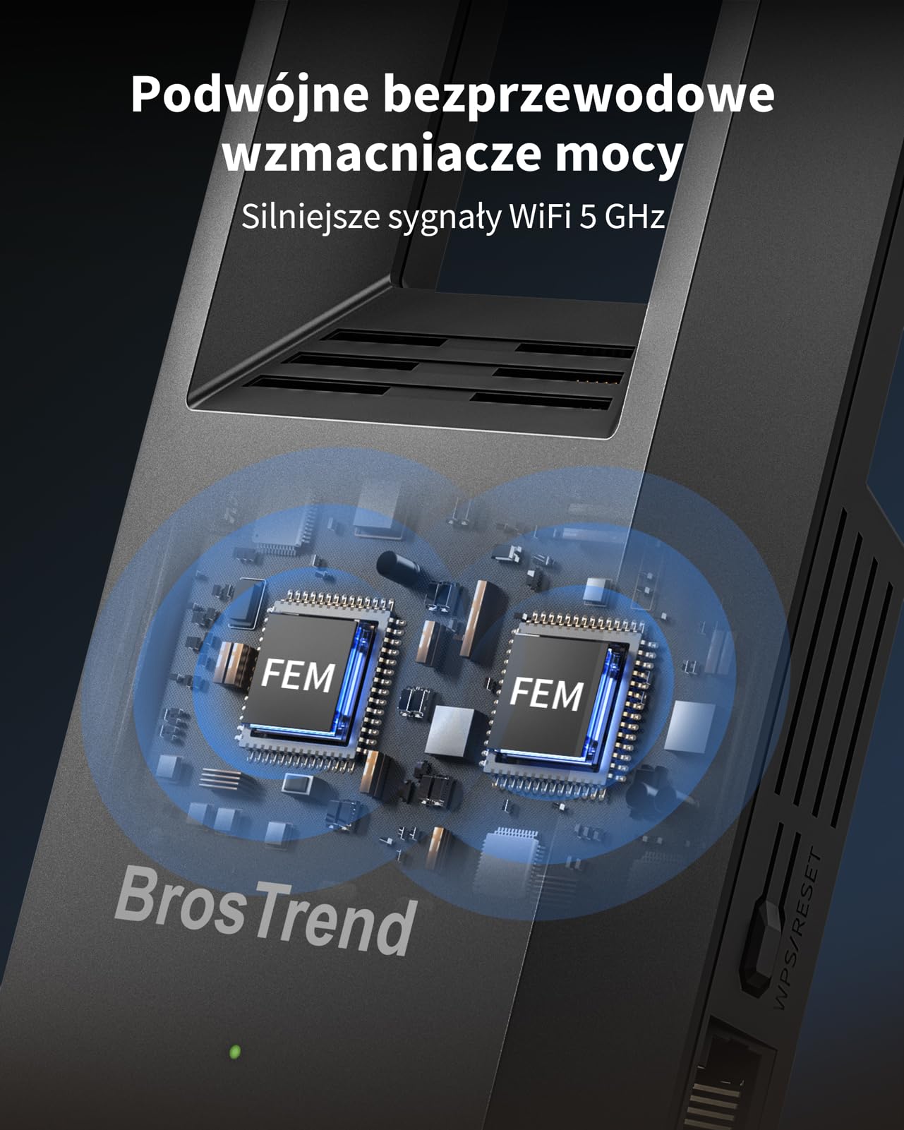 BrosTrend AC1200 Punkt dostępowy bezprzewodowy Dwuzakresowy do komputerów | gigabitowy punkt dostępowy WiFi z portem Ethernet, punkt dostępowy WiFi dla, smartfonów, telewizorów, konsol do gier itp.