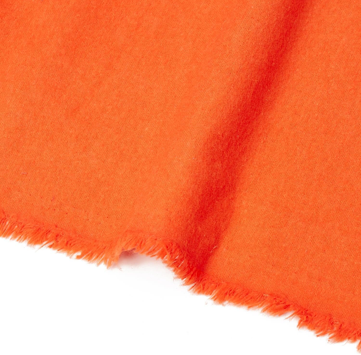 Cotton Flannel Fabric (5 oz) 100% Hypoallergenic 44/45 Inch Insulating by The Yard for Sewing Apparel, Accessories, & Décor - Orange (5 Yards)