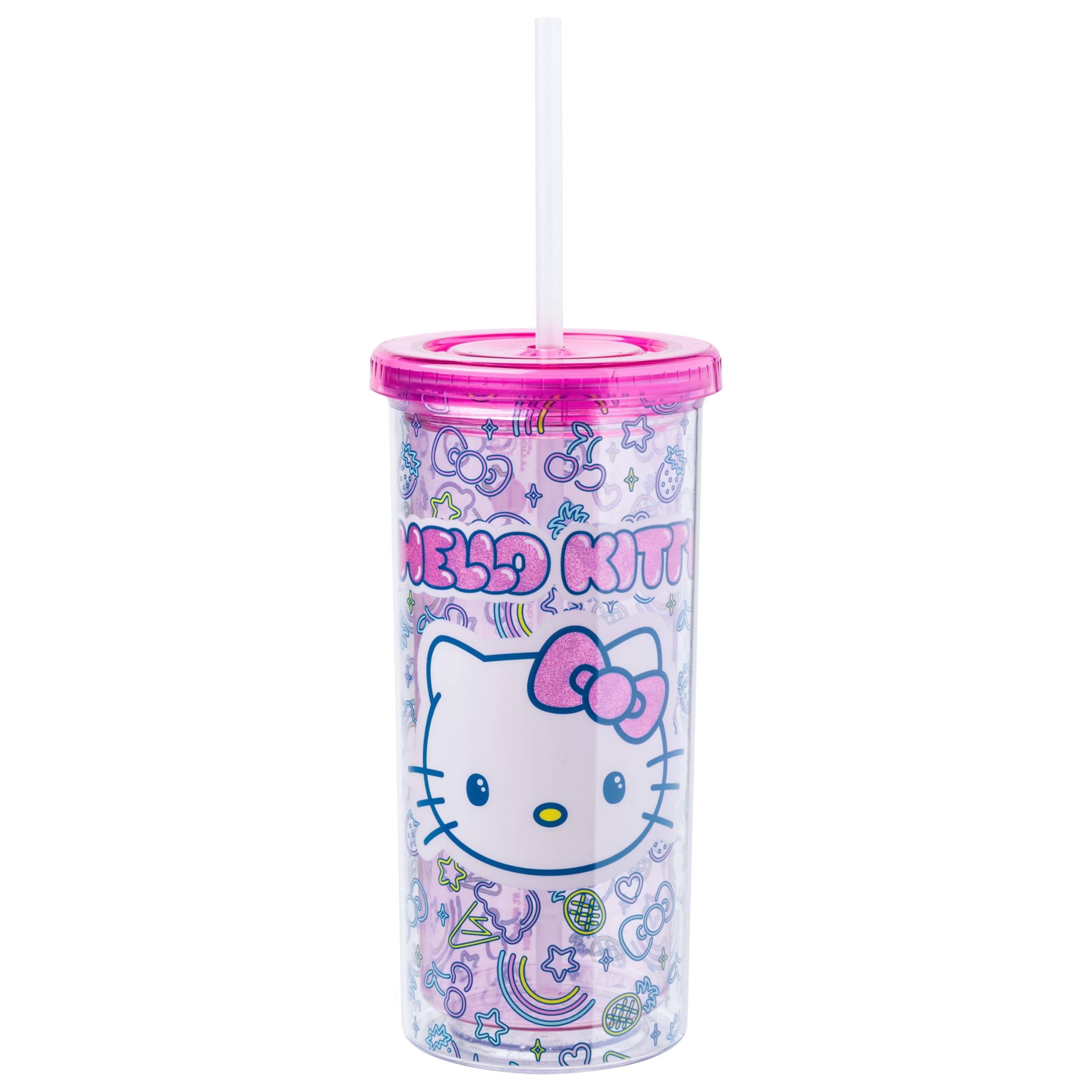 Gobelet motif fruits fluo Hello Kitty une idée cadeau originale pour anniversaire