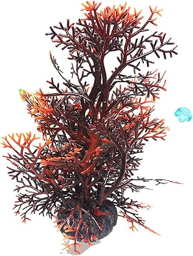 Miniatura 7 de shlutesoy Simulación Plantas de agua de plástico Acuario Tortuga Tanque Paisajismo Púrpura