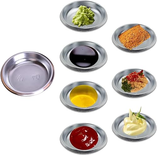 Miniatura 6 de Mantouxixi 100 platos redondos para salsa de inmersión, mini platos de postre desechables, platos de salsa, platos de sopa, platos de salsa de soja,
