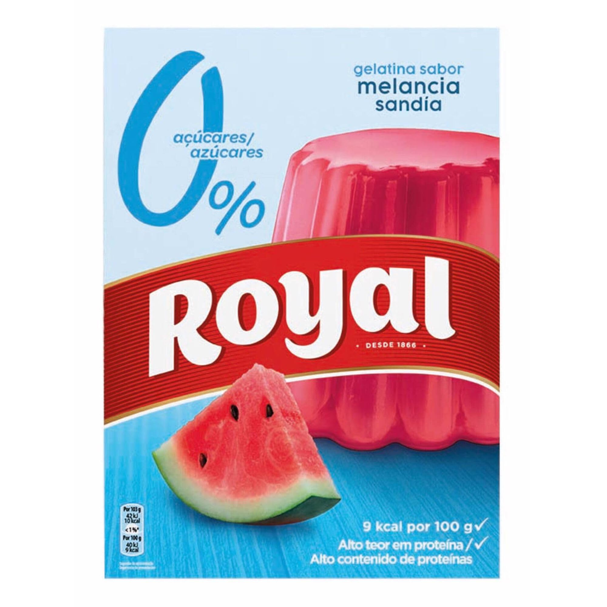 Royal Mix - Gélatine en poudre avec un mélange de saveurs | Fraise | Tropical | Fruits des bois | Pastèque | Ananas - 0% sucres ajoutés | 5 sachets de 31g.