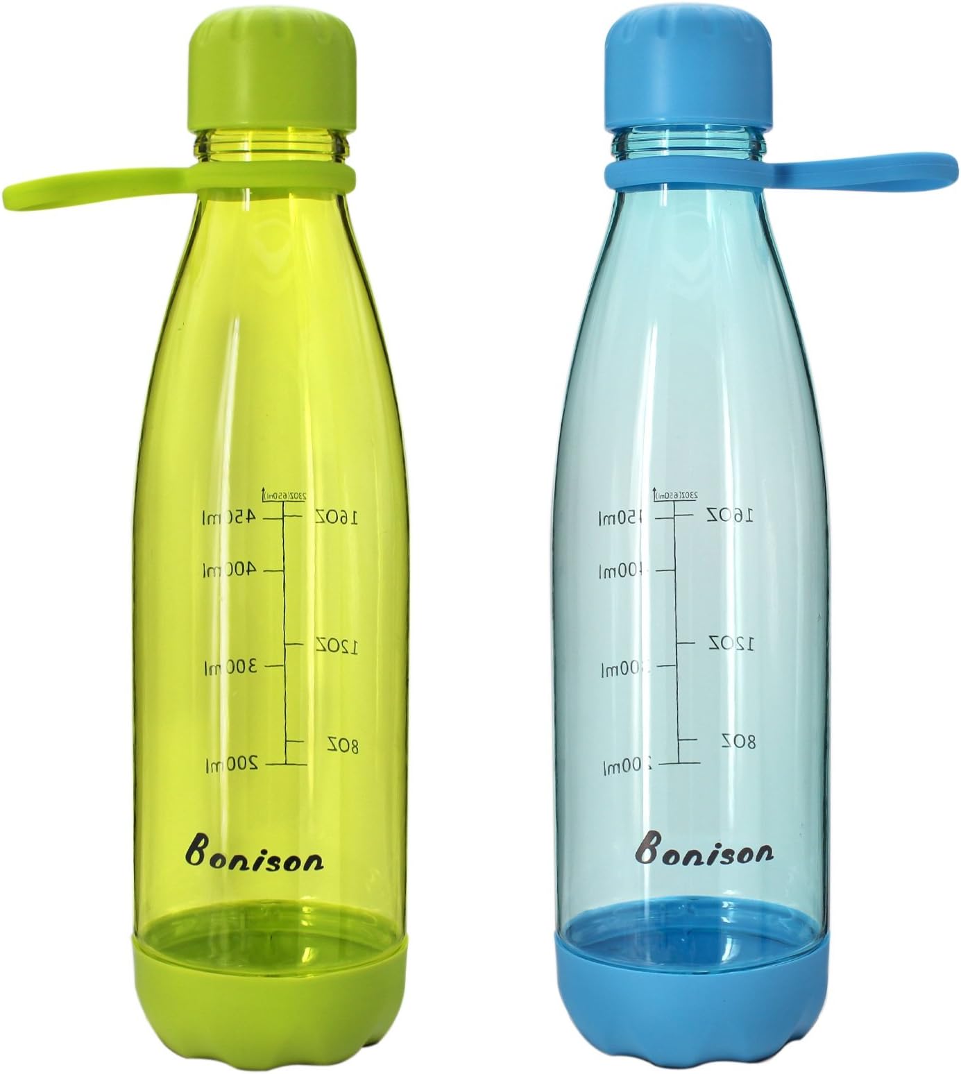 23 Ounce Water Bottle With Handle No BPA Durable Tritan Sports Bottle 2 Pack Green Plus Blue