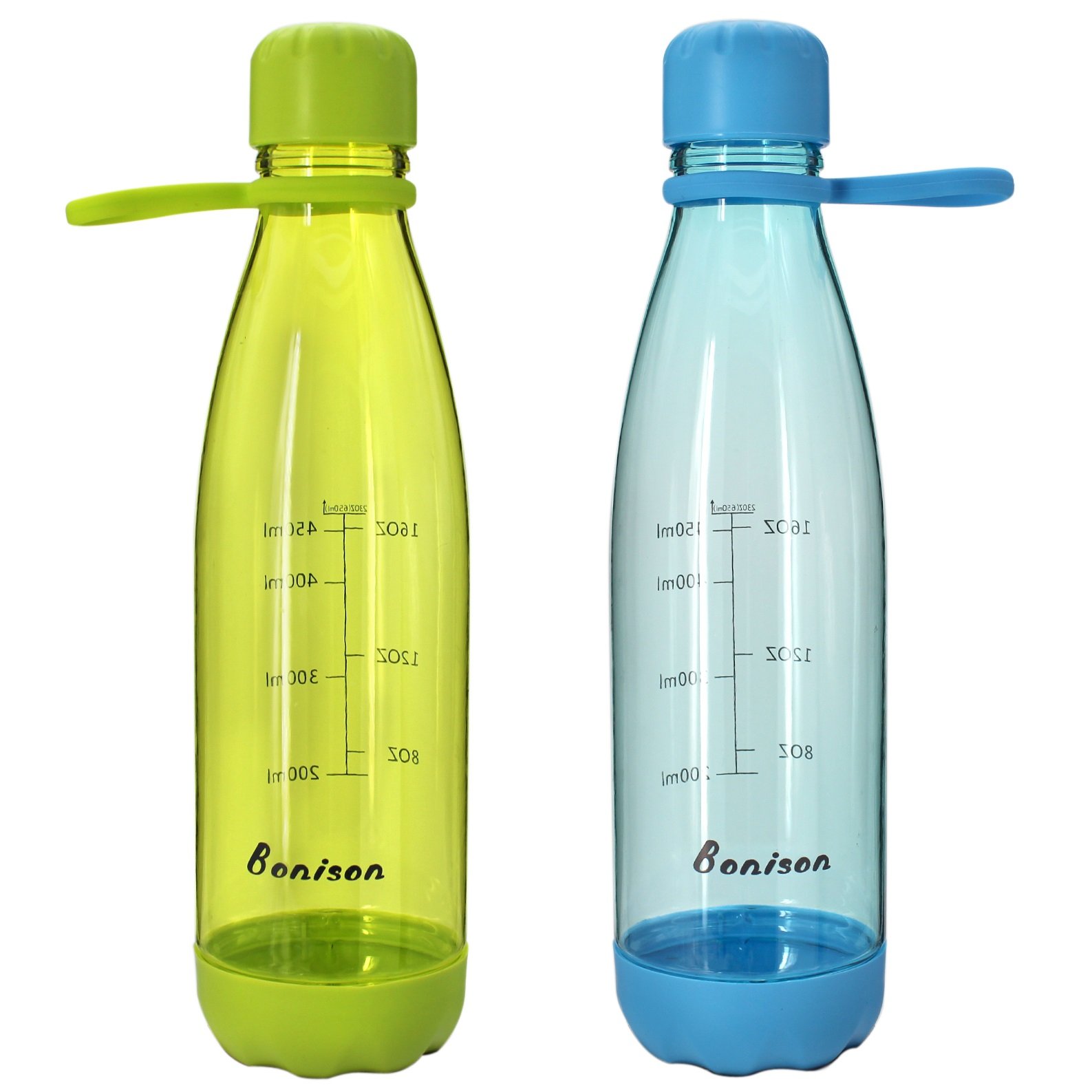 23 Ounce Water Bottle With Handle No BPA Durable Tritan Sports Bottle 2 Pack Green Plus Blue