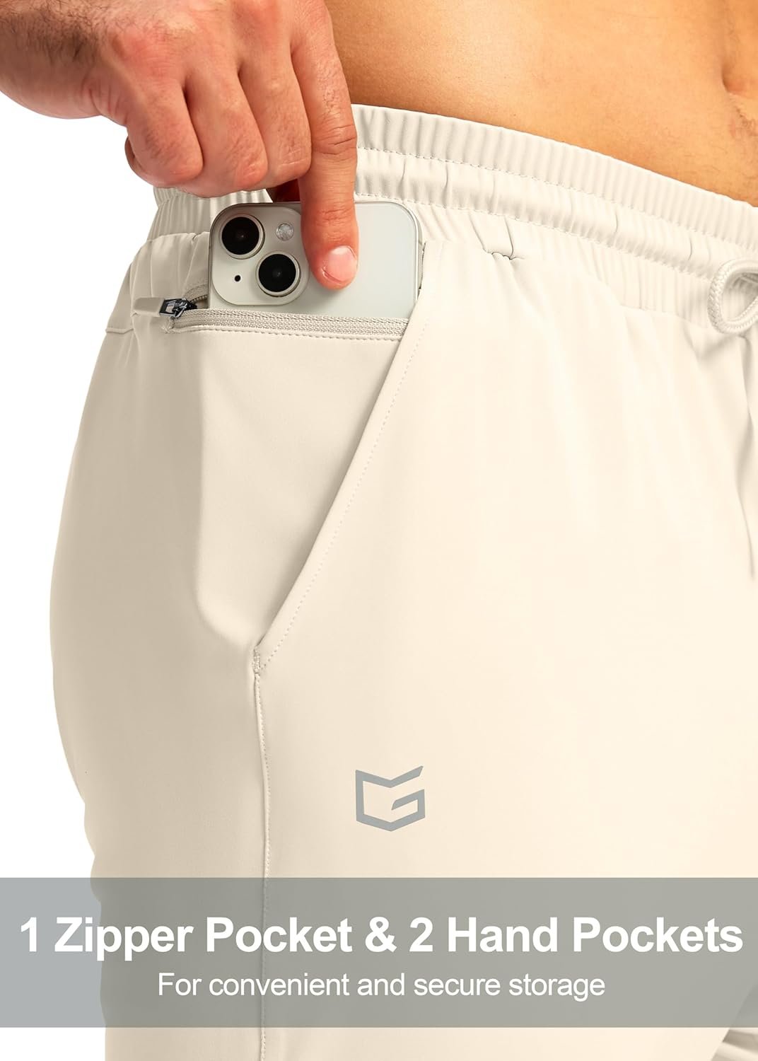 G Gradual Men's Sweatpants with Zipper Pocket Workout Athletic Track Pants Stretch Tapered Joggers for Gym Running Jogging - Image 4