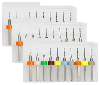 PCB Drill Bits Set, 30pcs Spiral Flute Carbide for Print Circuit Board Metal Stone Jewelry CNC Engraving 0.3-1.2mm