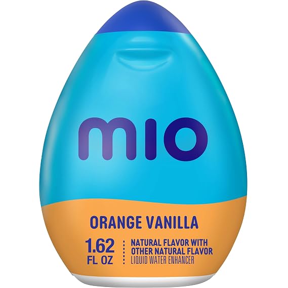 MiO Vitamins Liquid Water Enhancer for Vitamins, Sugar Free Hydration and Drink Mixing, Naturally Flavored Water Drops, Orange Vanilla, 1.62 Fluid Ounce (Pack of 4)
