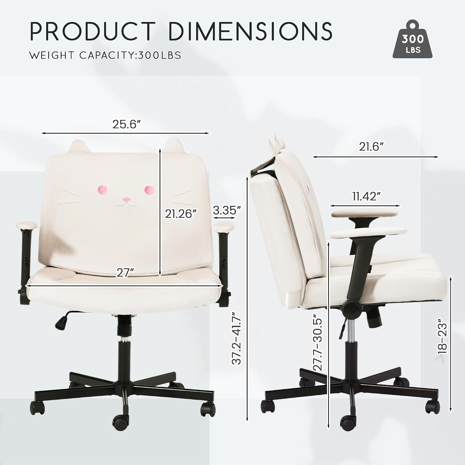 HOMREST Criss Cross Chair with Arms and Castors, Plus Size Cross Legged Office Chair with Extra Wide Seat&Flexible Back Cushion, Cute Comfy Desk Chairs for Home Office, Vanity, Gaming,Reading(Beige)