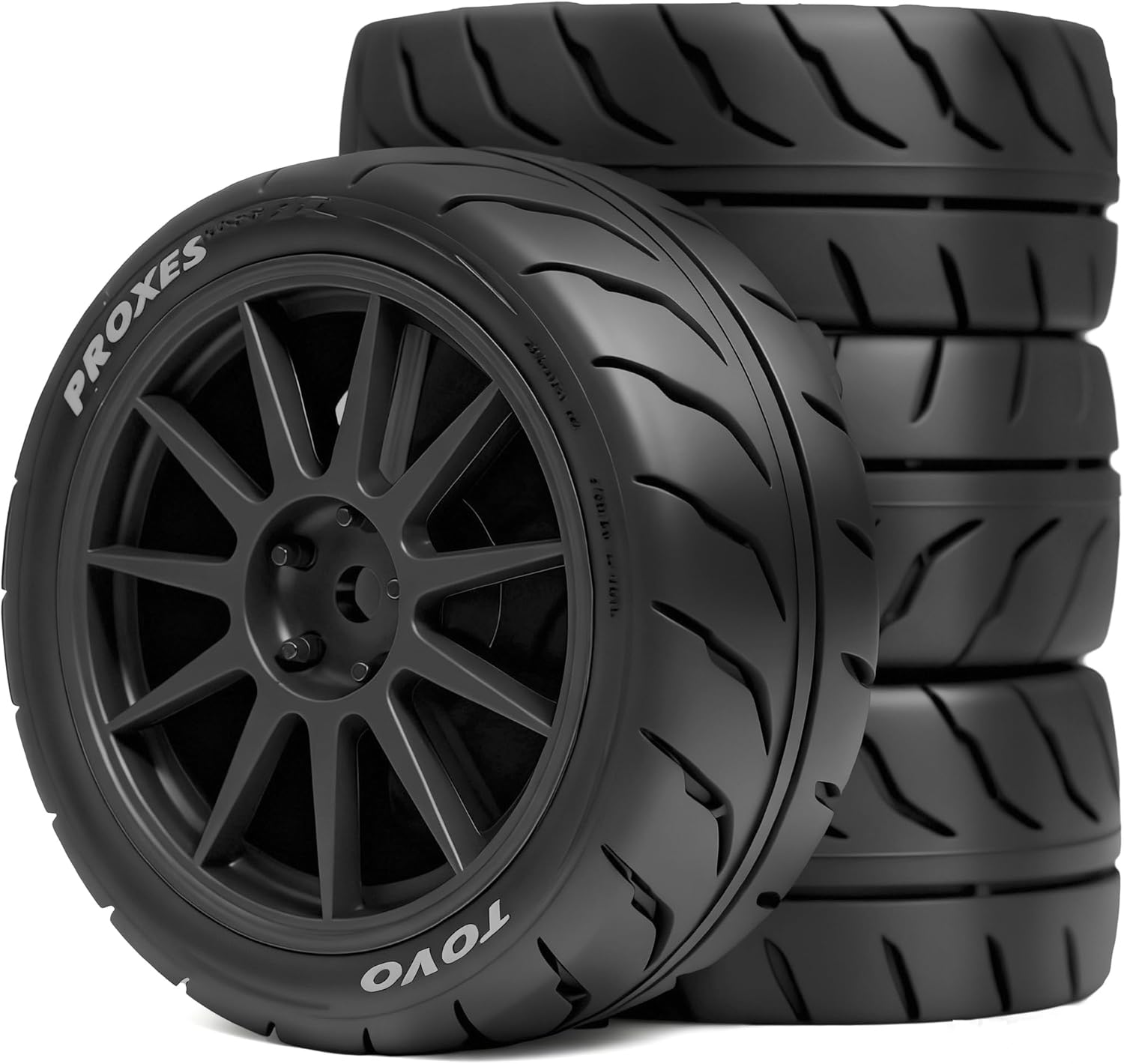 4PCS 1/10 RC Drift Racing Tires and Wheels 12mm Hex OD 2.56'' for 1:10 Scale Touring Street On Road Car Tamiya TT01 TT02 XV01 TA06 A959 PTG2 HPI KYOSHO HSP PTG2 Traxxa (Black)