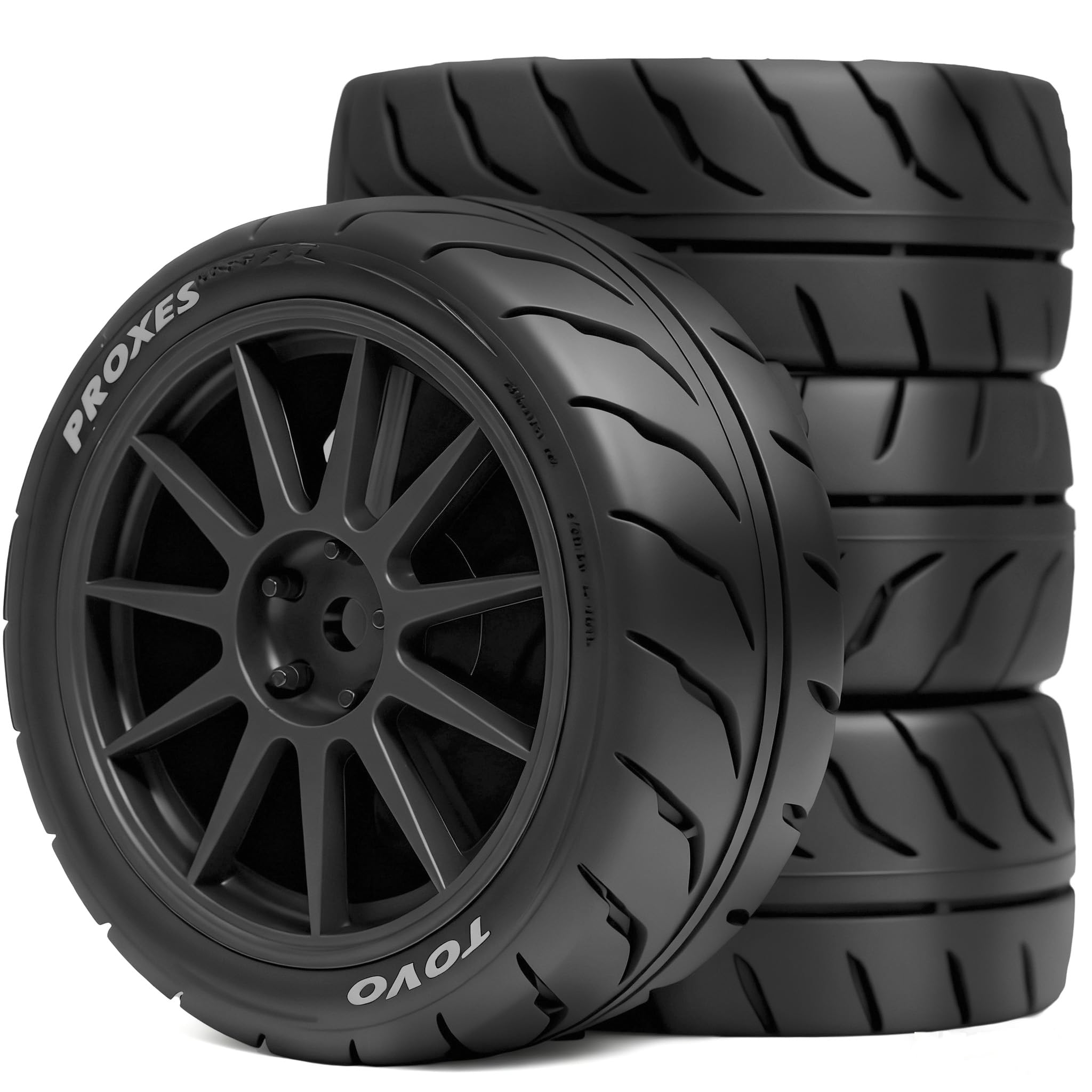 4PCS 1/10 RC Drift Racing Tires and Wheels 12mm Hex OD 2.56'' for 1:10 Scale Touring Street On Road Car Tamiya TT01 TT02 XV01 TA06 A959 PTG2 HPI KYOSHO HSP PTG2 Traxxa (Black)