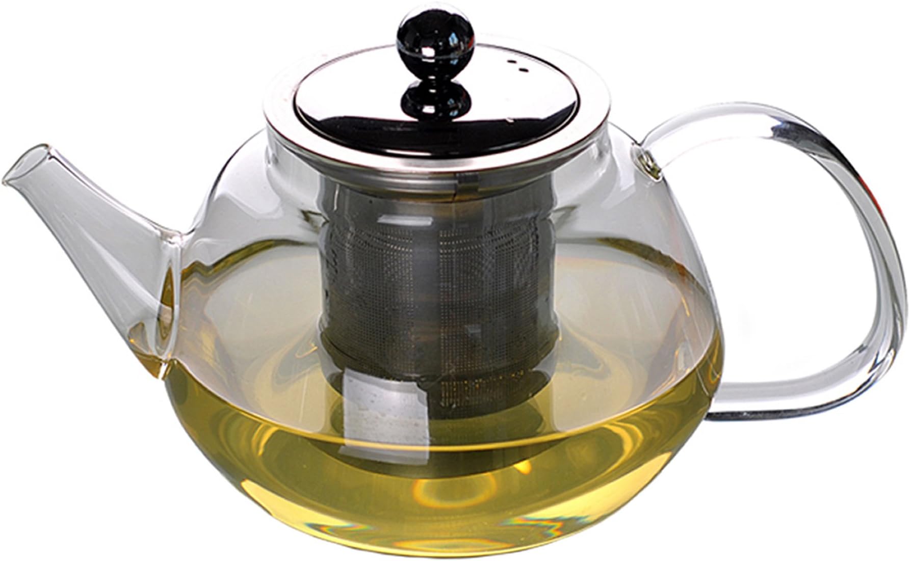 Xiazhi Heat-Resistant Glass Teapot with Stainless Steel Infuser,Glass Teakettle,Stovetop Safe, 700ml