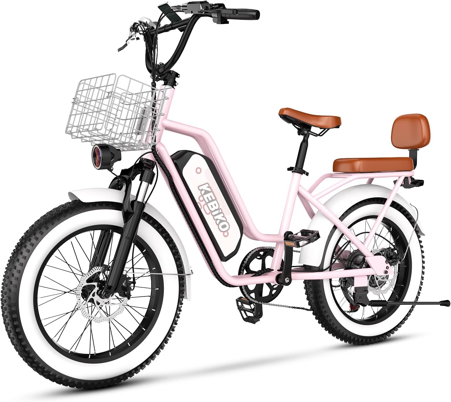 Electric Bike for Adults, 20"x 4" Fat Tire 35MPH Cargo Ebike with Seat, 1450W Peak 2 Seater Commute Bike with 48V 20AH Removable 960WH Battery, 80 Miles Max Range 7-Speed Step-Thru Electric Bicycle