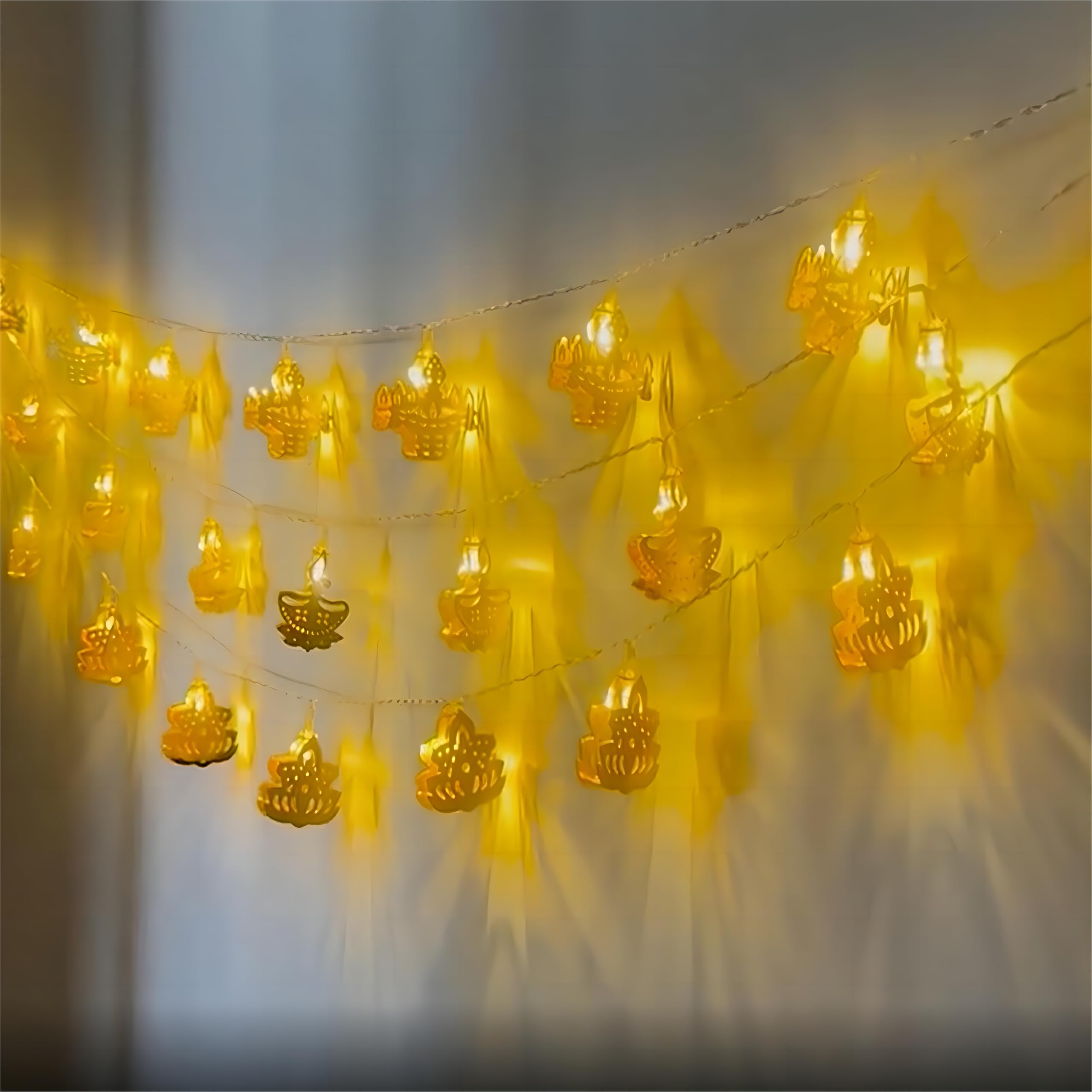 Lot De 3 Guirlandes Lumineuses Souci Artificiel LED - 1,5 M, Fonctionne Sur Piles | Pour Diwali, Mariage, Décoration Intérieure