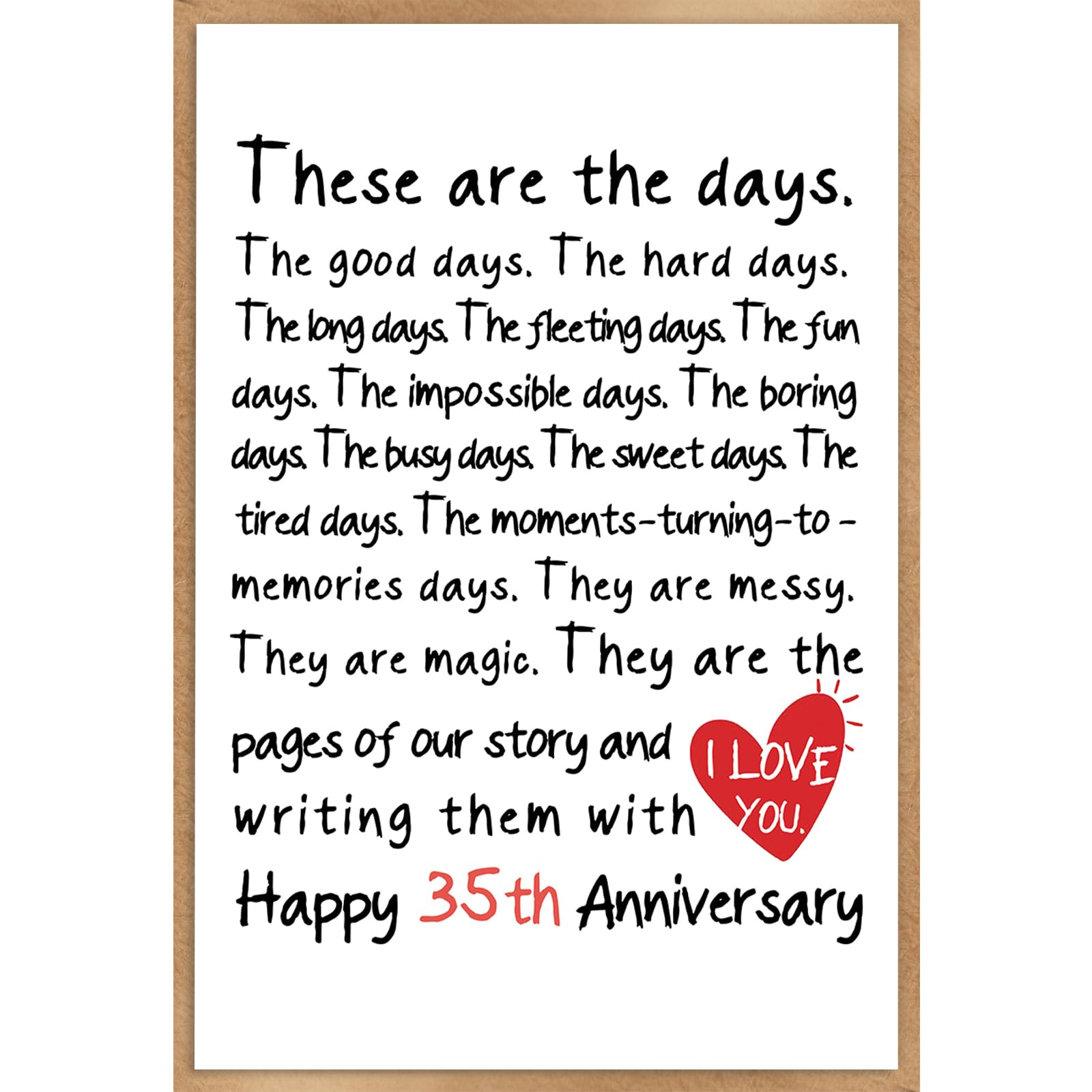 HEJOYN 35th Anniversary Card for Husband Wife, 35 Years Anniversary Card Gifts, 35th Wedding Anniversary, Happy Coral Anniversary