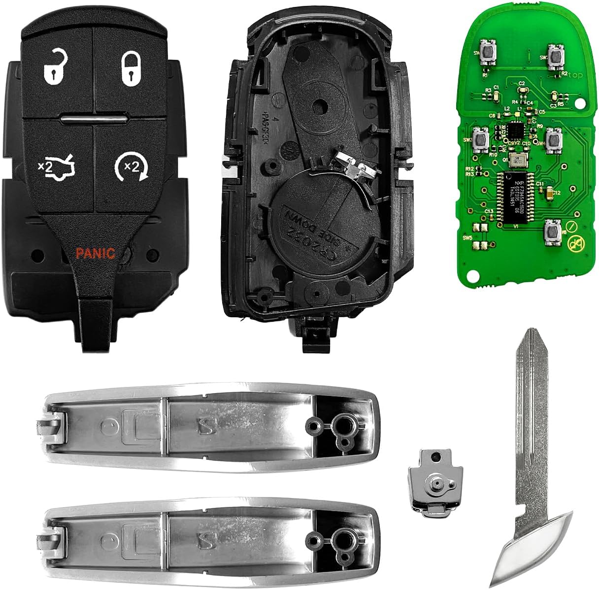 Replacement for 2016 2017 2018 2019 2020 Maserati Ghibli Quattroporte Levante Key Fob Remote Control M3N-7393490 5 Buttons 433MHz