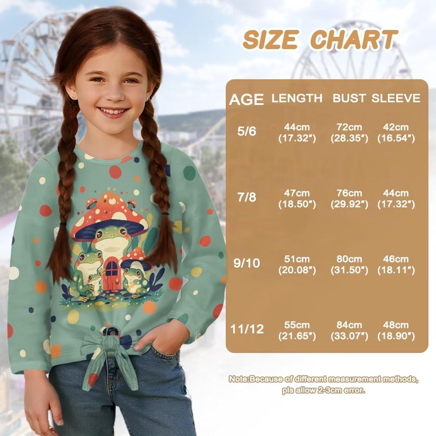 Long Sleeve Crew Neck Shirts Girls Sweatshirt Casual Kids Blouse Soft Tie Front Knot Child Tees Size 5-12