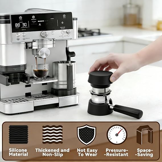 Coffee Tamper Base Compatible with Ninja ES601 Espresso Machine Coffee Handle - Black Silicone Tamper Base for Ninja Luxe Cafe Accessories