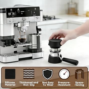 Coffee Tamper Base Compatible with Ninja ES601 Espresso Machine Coffee Handle - Black Silicone Tamper Base for Ninja Luxe Cafe Accessories