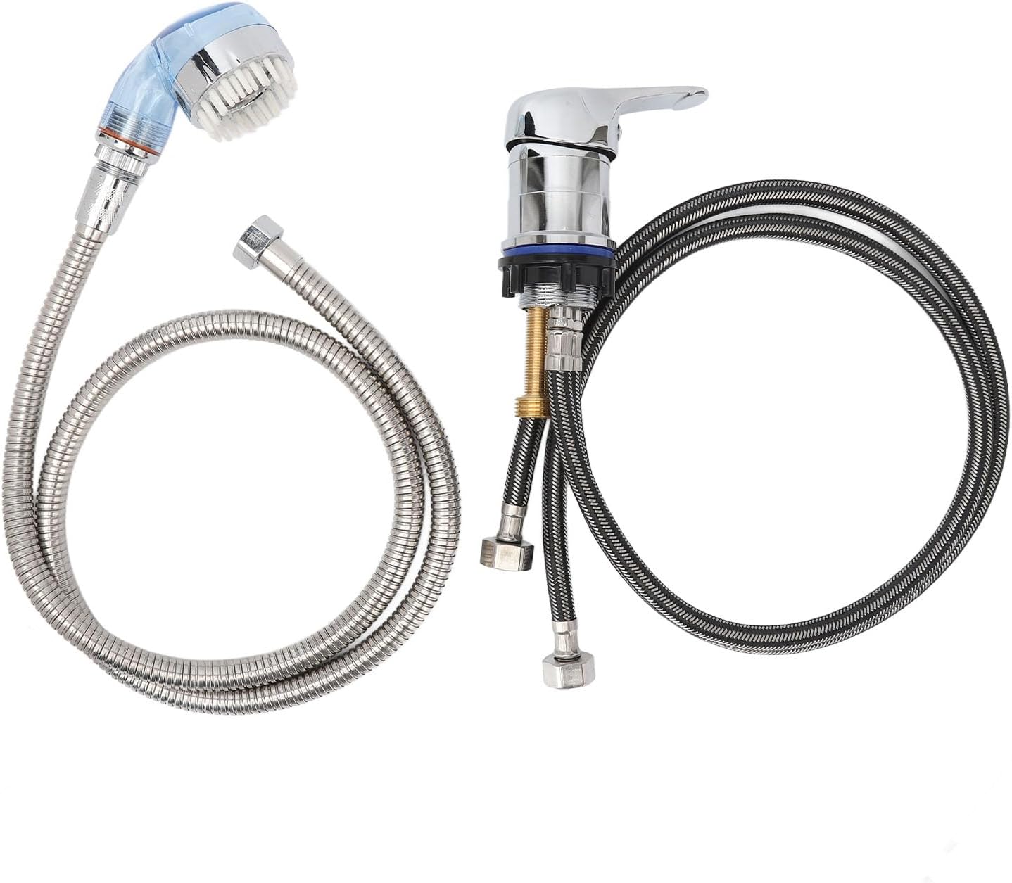 31.5in Shampoo Faucet + 47.2in Shampoo Bowl Hose Kit, Salon Shampoo Bowl Faucet and Sprayer Kit Replacement for Salon Sink Parts