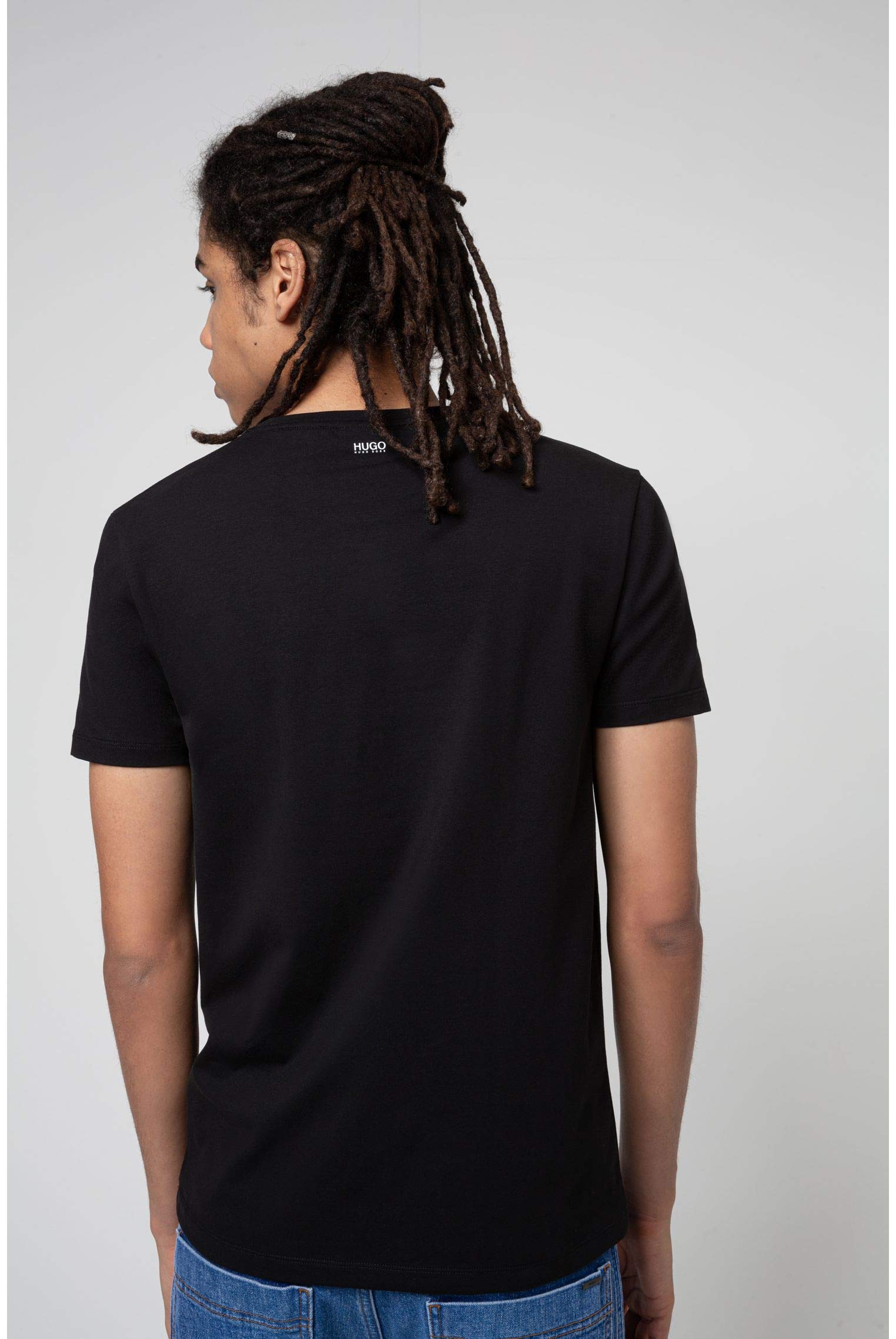 HUGO Herren Round Zweierpack Slim-Fit T-Shirts aus Stretch-Baumwolle