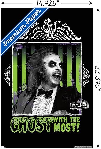 Miniatura 9 de Trends International Beetlejuice - Póster de fantasma con la mayoría de la pared, 22.37 x 34.00 pulgadas, versión enmarcada en negro