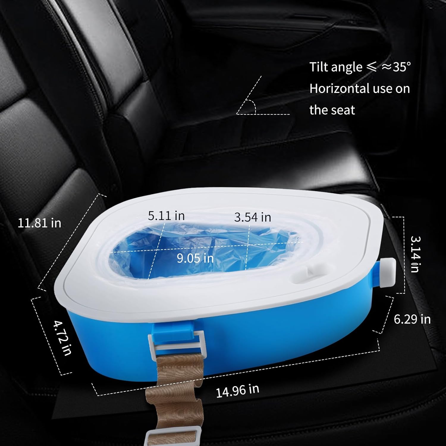 Portable Car Toilet-mobile emergency Toilet Urinal,portable potty for Adults/Children/Woman/Old man,for camping,car travel,traffic jam (blue)