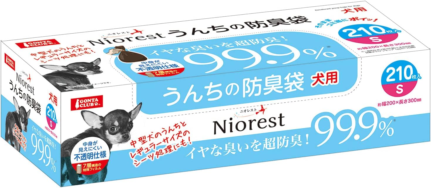 Marukan GONTA CLUB NiOREST Poop Deodorizing Bags, S, 210 Pieces, For Dogs, Dogs