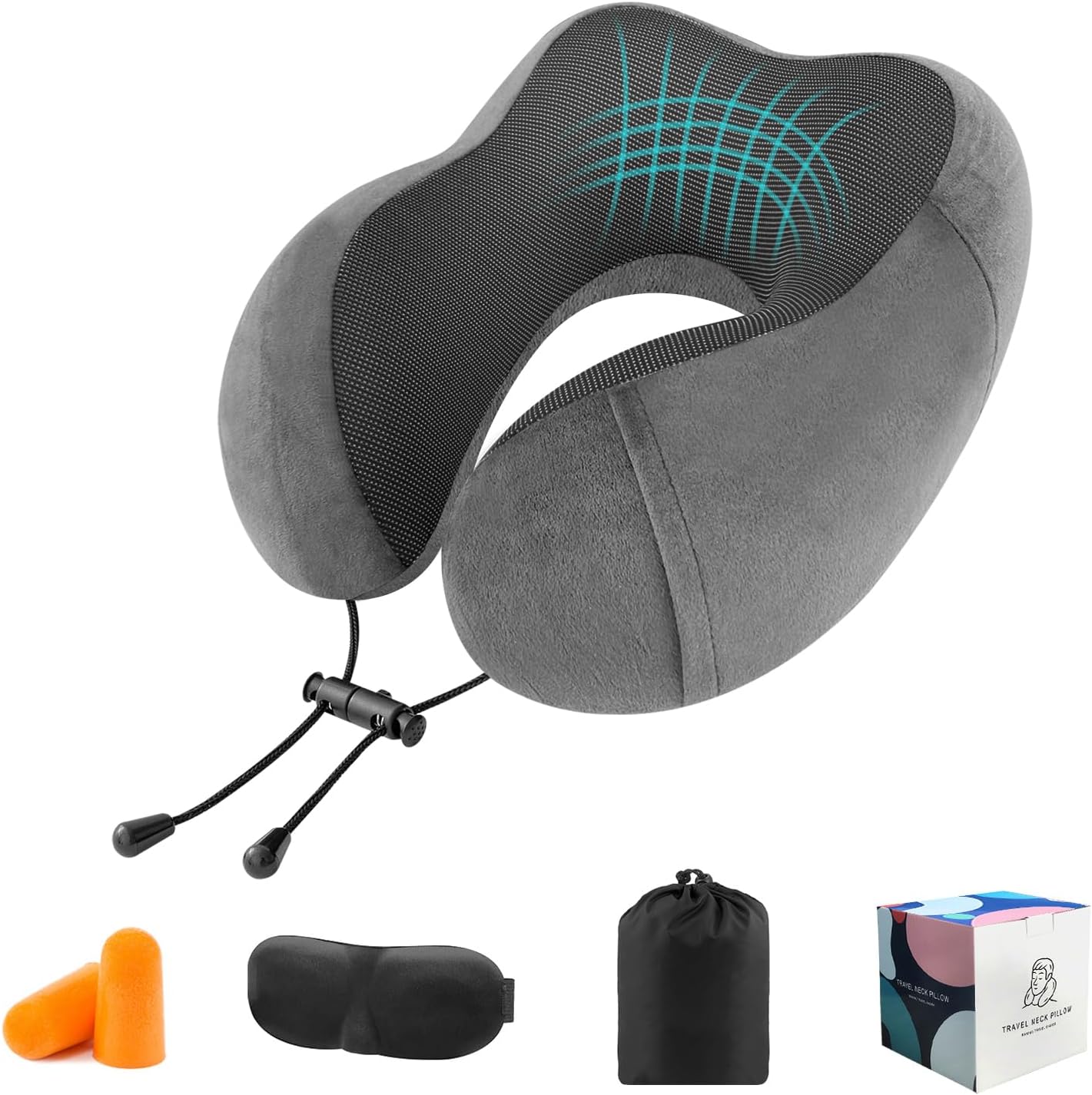 CNMTCCO Travel Pillow – Comfortable Neck Pillow for Travel, Memory Foam Neck Pillow Head Support Soft Pillow for Sleeping Rest Airplane Car & Home Use, with Ear Plugs, Eye Mask & Carry Bag (Grey) CNMTCCO Travel Pillow – Comfortable Neck Pillow for Travel, Memory Foam Neck Pillow Head Support Soft Pillow for Sleeping Rest Airplane Car & Home Use, with Ear Plugs, Eye Mask & Carry Bag (Grey)