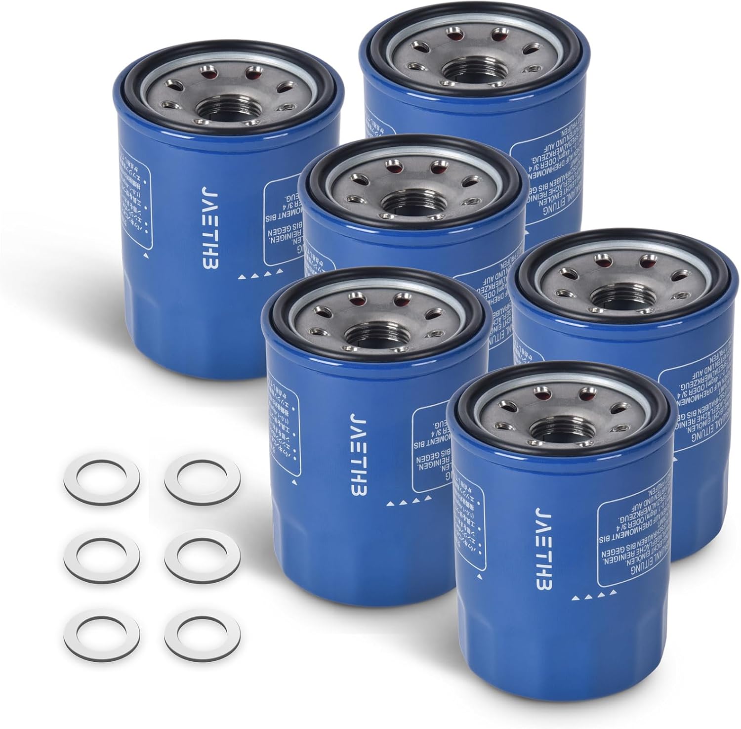 15400-PLM-A02 Oil Filters with Drain washer fit for Honda Accord Civic CR-V & Acura，Replaces: 15400-RTA-003 15400-PLM-A01 15400-PLC-004 15400-PLM-A02PE (6 Pack), Laser-Scanned 1:1 Fit